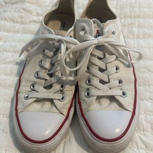 White Converse Sneakers with Red Trim
